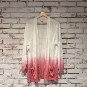 Barefoot Dreams Luxeblend Ombre Raglan Cardigan Rosy Pink